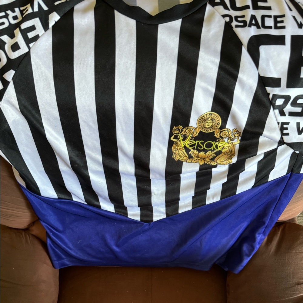 Versace shirt polyester great quality see through